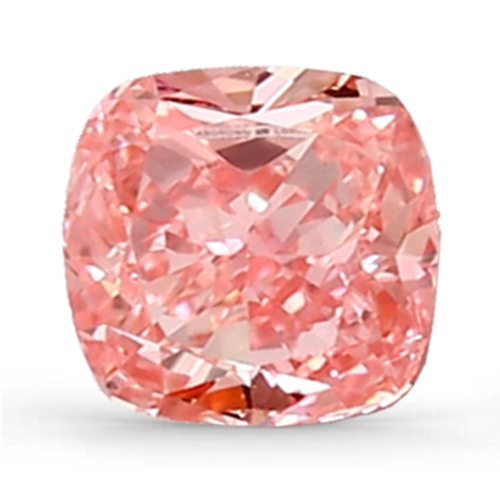 Lab Grown IGI 0.34ct SI1 Fancy Vivid Pink Kissen Diamant