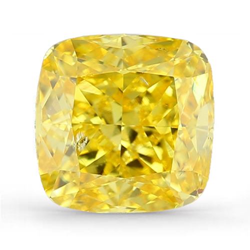 Lab Grown IGI 0.43ct VS1 Fancy Intense Yellow Kissen Diamant