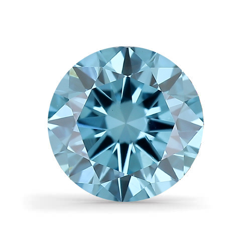 Lab Grown IGI 0.89ct SI1 Fancy Vivid Blue Rund Diamant