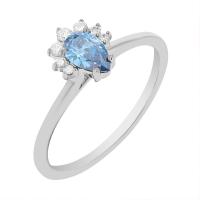 Verlobungsring mit einem zertifizierten fancy blue Lab Grown Diamanten Wilf