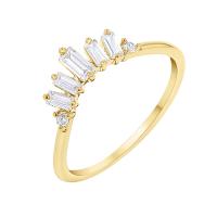 Ring in V-Form mit Baguette Diamanten Domenic
