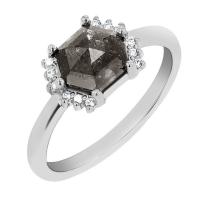 Goldener Ring mit Salt and Pepper Diamanten Wiley