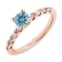 Verlobungsring mit einem zertifizierten fancy blauen Lab Grown Diamanten Megha