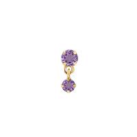 Goldener Piercingstecker mit Amethysten Dyre