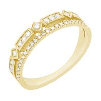 Trendy goldener Ring mit Diamanten Ward