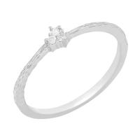 Silberner Ring mit Diamanten im Hammerschlag-Design Milan