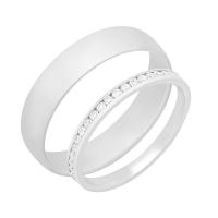 Eheringe aus Eternity-Ring mit Lab Grown Diamanten und einem breiten Komfort-Ring Oliviero