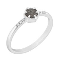 Ring aus Gold mit einzigartigem Salt and Pepper Diamanten Zamiel