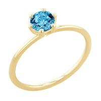 Verlobungsring mit zertifiziertem fancy blue Diamanten Birdie