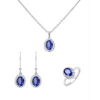 Schmuck Set mit Tansanit und Diamanten Bizot