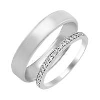 Eheringe aus Eternity-Ring mit Diamanten und einem Komfort-Ring Minke