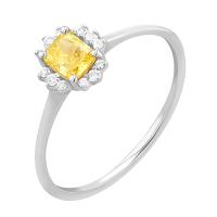 Halo-Ring mit einem IGI zertifizierten 0.32 ct gelben Lab Grown Diamanten Jolyon