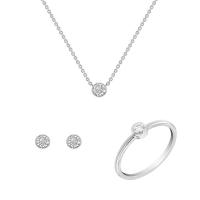 Minimalistisches Set aus Schmuckstücken mit Diamanten Livy