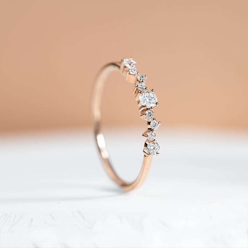 Cluster Ring mit funkelnden Lab Grown Diamanten Percy