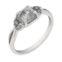 Goldener Ring mit einem Salt and Pepper Diamanten und Diamanten in Marquise-Form Sila