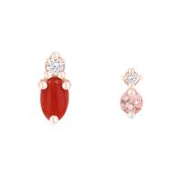 Cluster-Ohrringe mit Korallen, Morganit und Diamanten Roseann