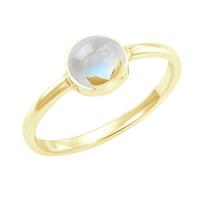 Goldener Ring mit Cabochon Mondstein Yana