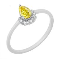Verlobungsring mit einem zertifizierten Fancy gelben Lab-Grown Diamanten Pallavi