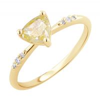 Goldener Verlobungsring mit gelbem Diamanten Julia