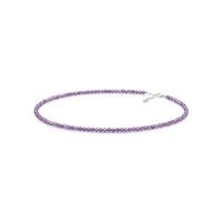 Silberne Halskette mit Amethyst-Perlen Dule