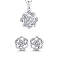 Diamantschmuck Set in Blumenform Crisanta