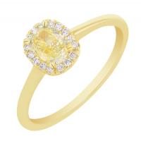 Verlobungsring mit einem zertifizierten fancy yellow Lab Grown Diamanten Eduta