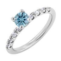 Verlobungsring mit einem IGI zertifizierten 0.36 ct blauen Lab Grown Diamanten Megha