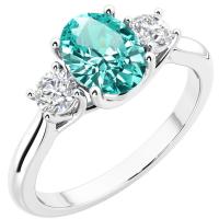 Goldener Ring mit einem Lab Grown Paraiba Turmalin und Diamanten Brink