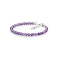 Silbernes Armband mit Amethyst-Perlen Halick