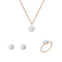 Set aus minimlistischem Schmuck mit weißem Opal Milton