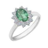 Verlobungsring mit Smaragd und Diamanten Fedel