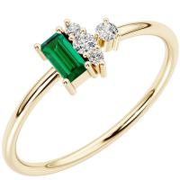 Cluster Ring mit Lab Grown Smaragd und Diamanten Zeno