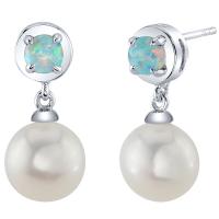Silberne Perlen-Ohrringe mit Lab Grown Opalen Billie