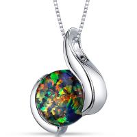 Schwarzer Opal im Silberanhänger Thirumal